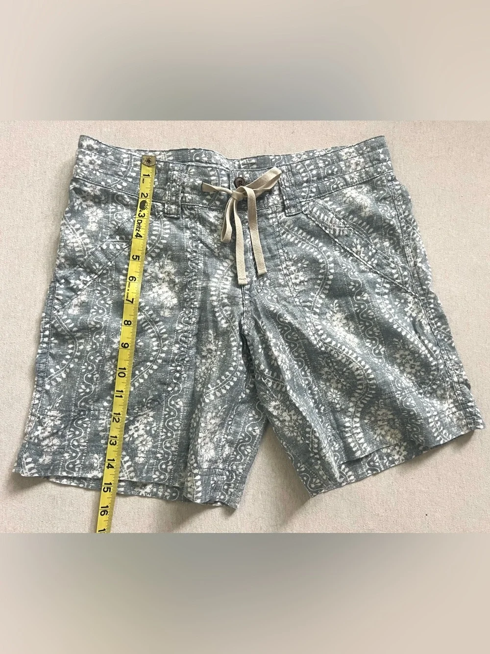 Patagonia Casual Hemp and Organic Cotton Blue Printed Women’s Shorts - Picture 6 of 7